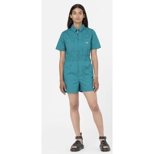 Dickies Short Sleeve Romper Vale Shortalls Teal Blue Playsuit Size XXS